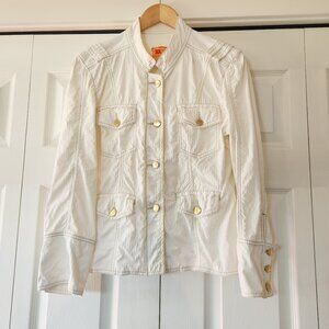 Twill Twenty Two Anthropologie White Military Jean Jacket Coat